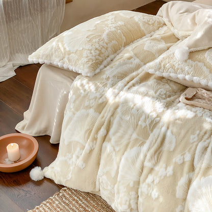 Milchfaser-Fleece Bettwäsche-Set, doppelseitig, winterwarm