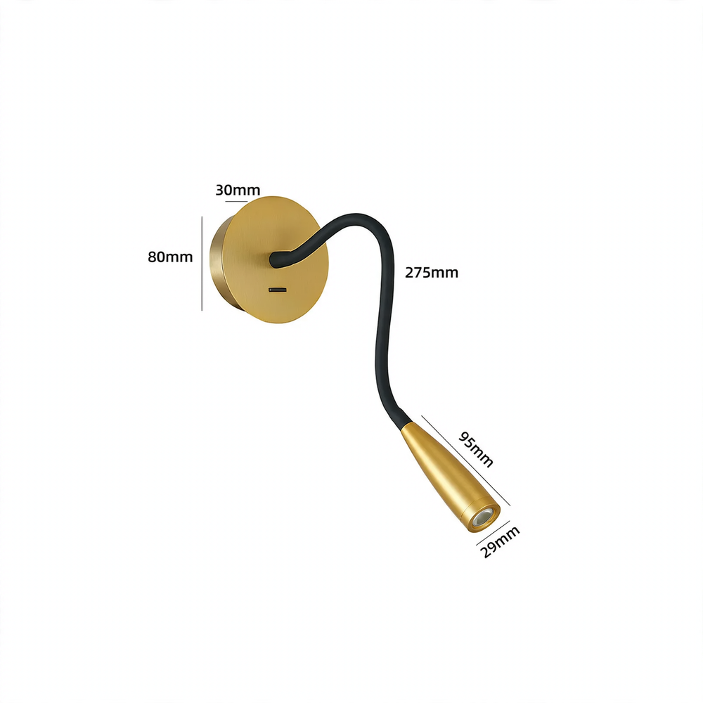 Flexible LED-Wandleuchte mit Schwanenhals