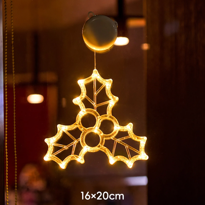LED-Fensterdekorationsleuchte mit Saugnapf für Weihnachten