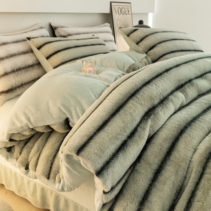 Winter-Bettwäsche-Set aus Milchfaser-Fleece, extra dick