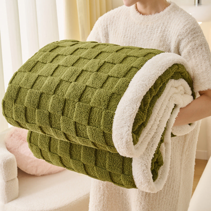 Wasserwürfel-Korallenfleece-Decke mit Lammfleece