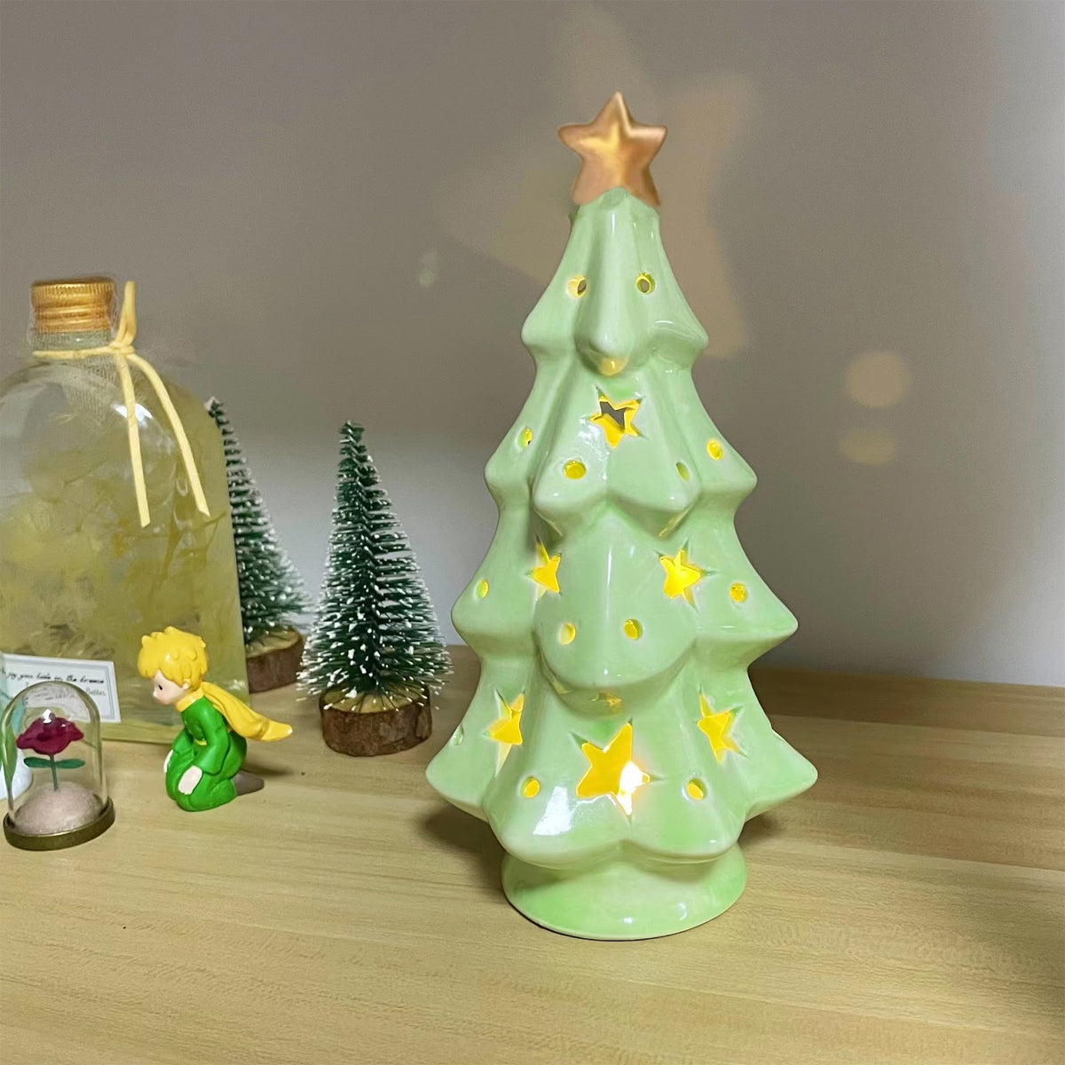 Dekorative Keramik-Weihnachtsbaum-Leuchte