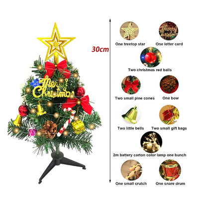 Mini-Weihnachtsbaum-Set mit Beleuchtung und Schmuck