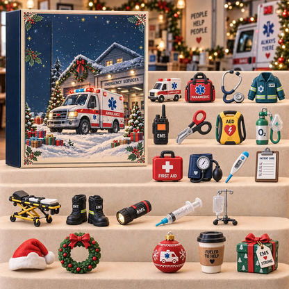 Dekorative Rettungswagen-Adventskalender-Box, Acryl