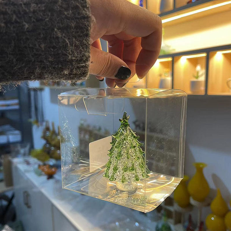 Glas-Weihnachtsbaum, 8,5 cm, handgeferti Dekoration