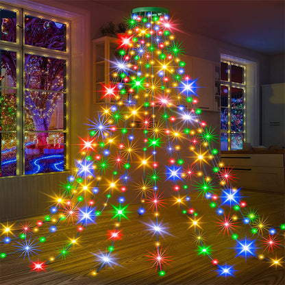 LED-Weihnachtsbaum-Lichterkette mit Stern