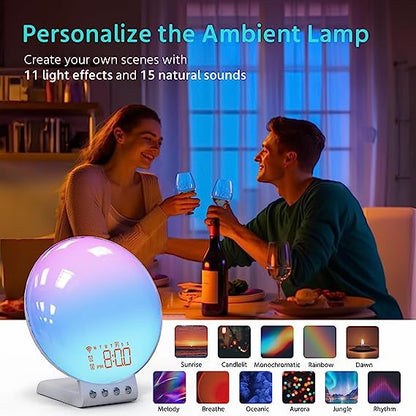 3-in-1 Wecker mit Sonnenaufgangssimulation und kabellosem Laden
