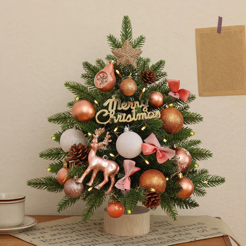 Mini-Weihnachtsbaum-Set mit Schnee-Effekt