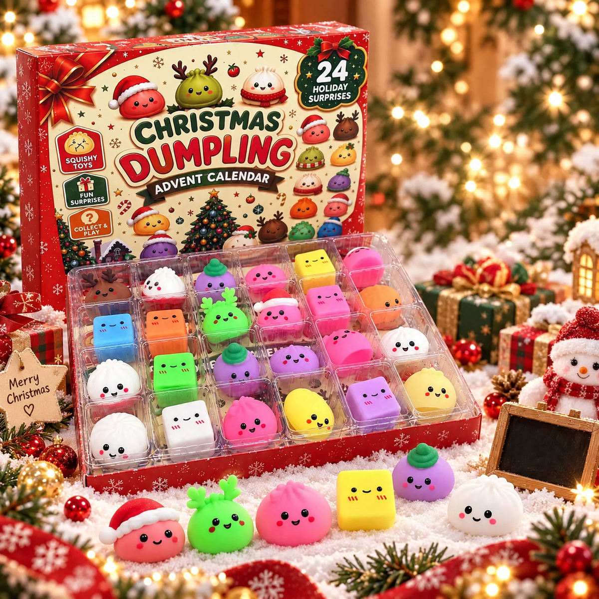 Adventskalender mit Spielzeug-Überraschungen, 24 Tage