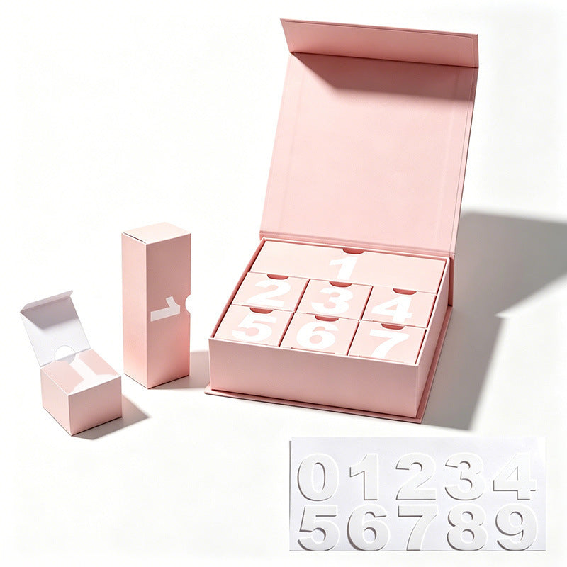 Weihnachts-Adventskalender Geschenkbox, 16,5x16,5x5cm