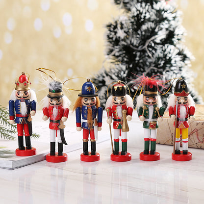 Holz-Nussknacker-Figuren, 6er-Set, Weihnachtsdekoration