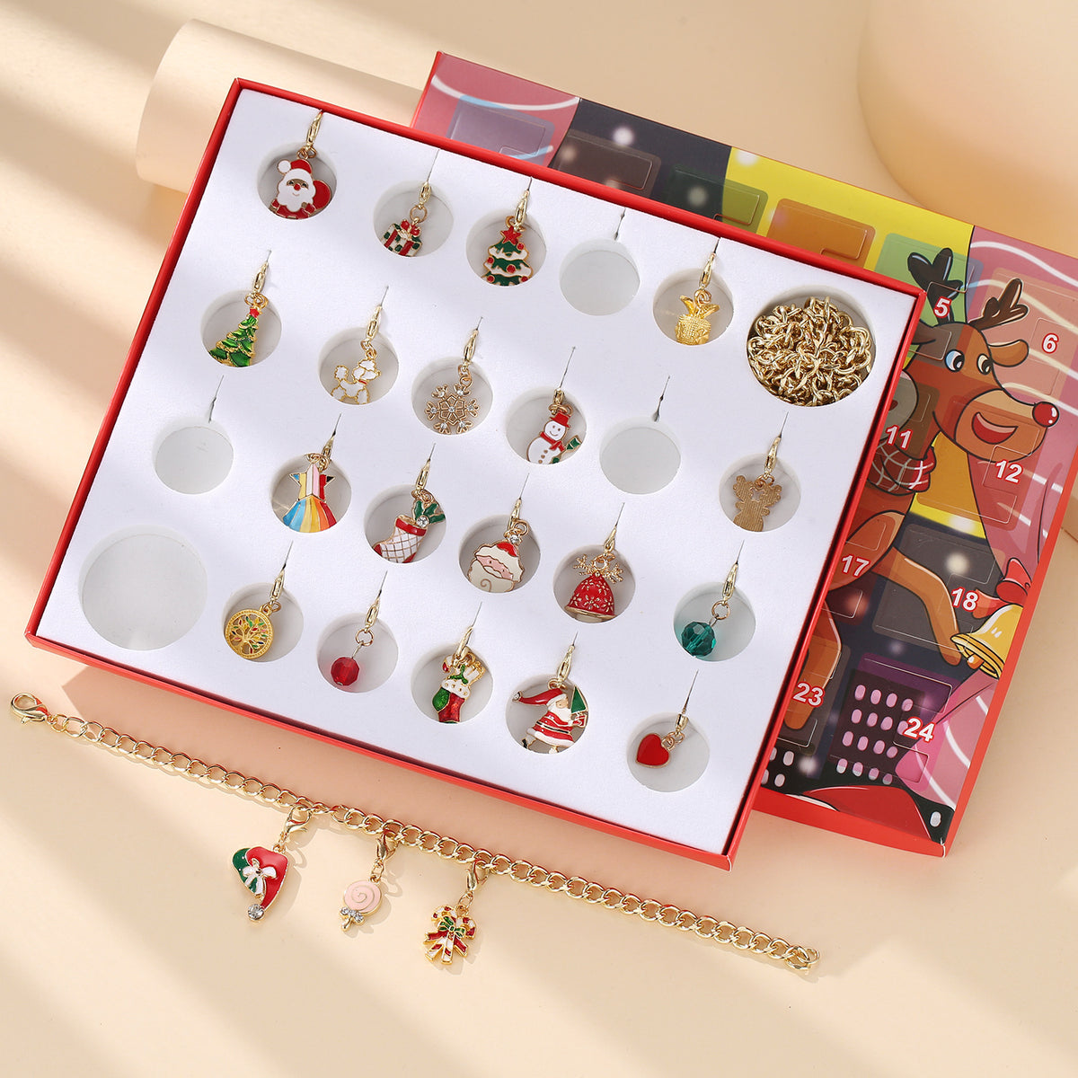Weihnachts-Adventskalender mit DIY-Schmuckset
