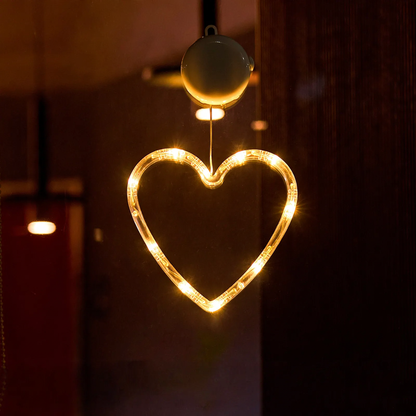 LED-Fensterleuchte mit Saugnapf, weihnachtliches Design