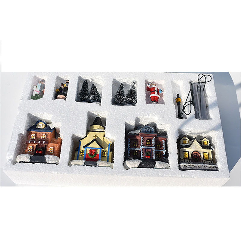 LED-Weihnachtsdorf-Set, 10-teilig