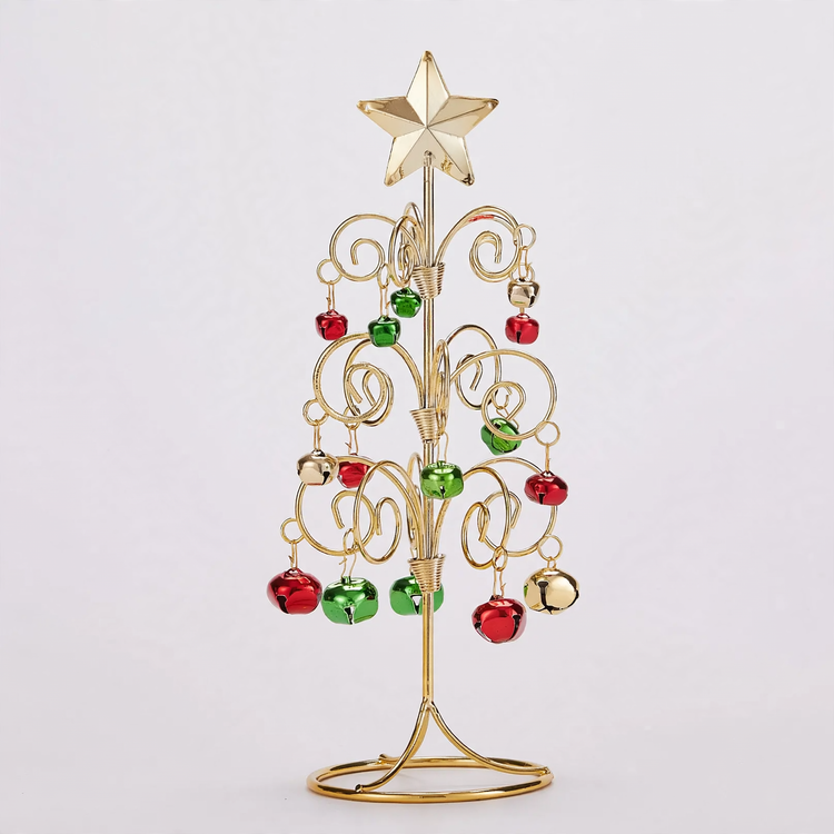 Mini-Weihnachtsbaum aus Eisen mit Glocken, 26 cm