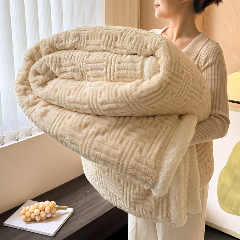 Doppellagige Kuscheldecke mit Struktur