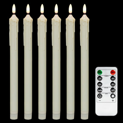 LED-Stabkerzen-Set mit Fernbedienung, Kunststoff