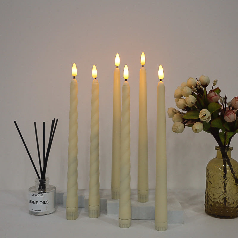 LED-Stabkerzen-Set mit Fernbedienung, Kunststoff