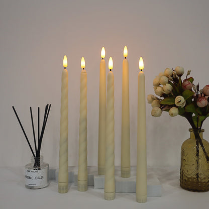 LED-Stabkerzen-Set mit Fernbedienung, Kunststoff