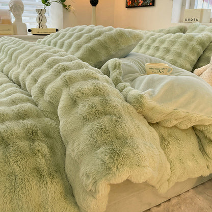 Winter-Bettwäsche-Set aus Milchfaser-Fleece, extra dick