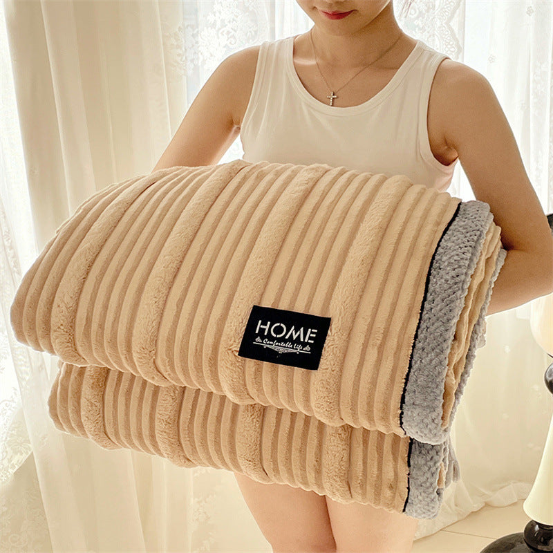 Flauschige Kaninchenfell-Imitat Decke, extra warm