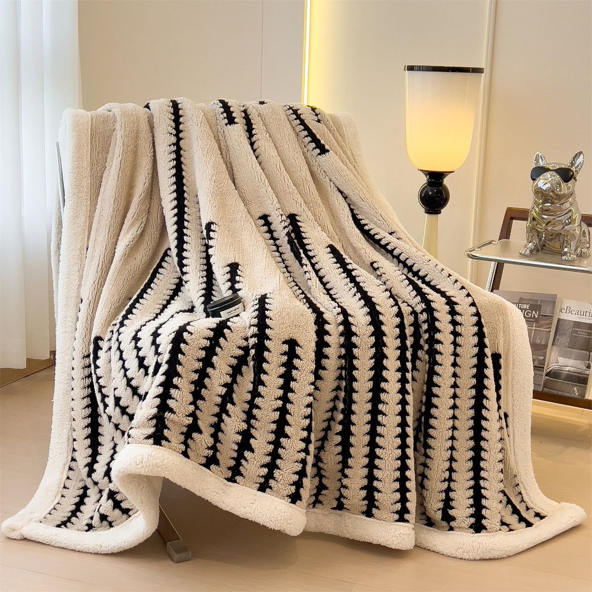 Geometrische Flanell-Wohndecke