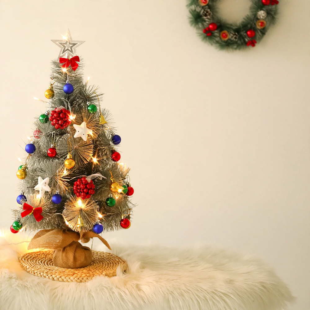 Mini-Weihnachtsbaum aus Kiefernnadeln, 60 cm, beleuchtet