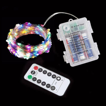 LED-Kupferdraht-Lichterkette mit Fernbedienung und 8 Funktionen