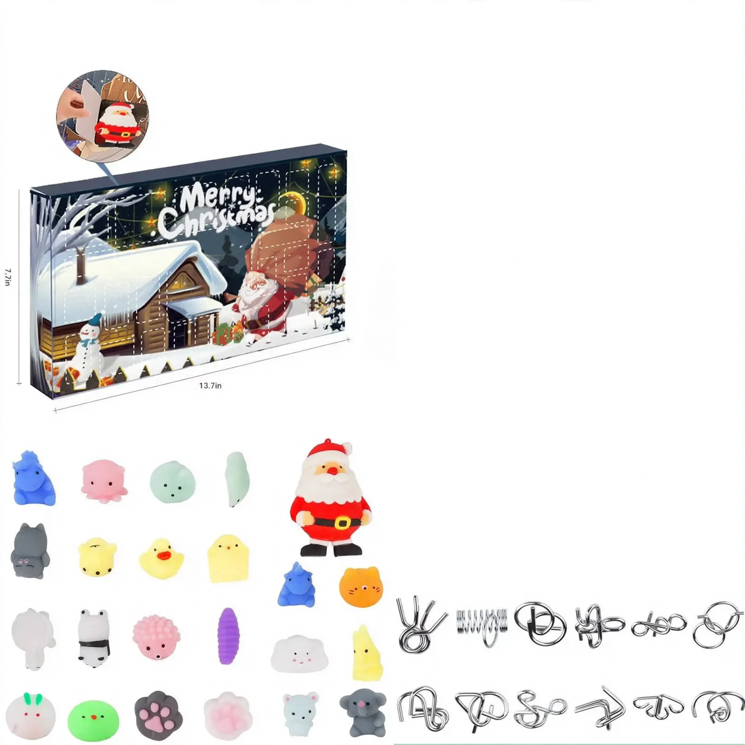 Weihnachts-Adventskalender mit 24 Anti-Stress-Spielzeugen