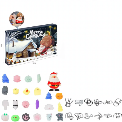 Weihnachts-Adventskalender mit 24 Anti-Stress-Spielzeugen