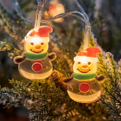 LED-Lichterkette mit Weihnachtsmotiven für festliche Dekoration