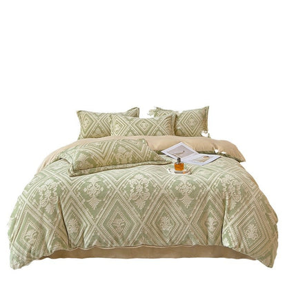 Milchfaser-Fleece Bettwäsche-Set mit 6D-Prägung