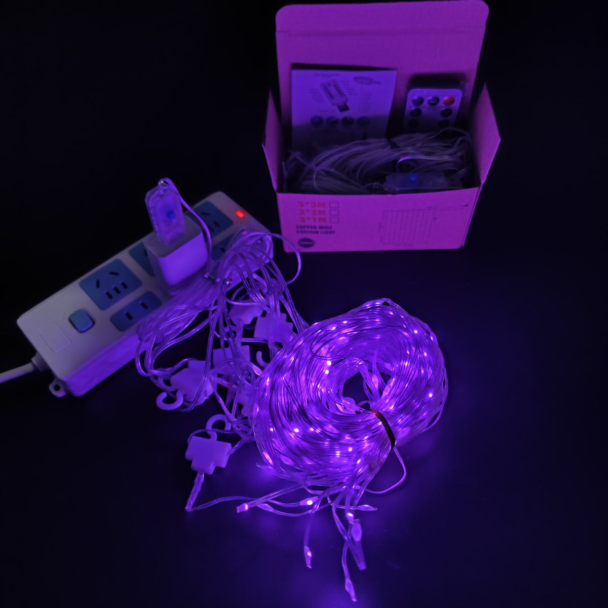 LED-Kupferdraht-Vorhang-Lichterkette mit Fernbedienung