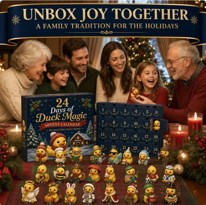 Weihnachts-Adventskalender mit 24 Enten-Figuren