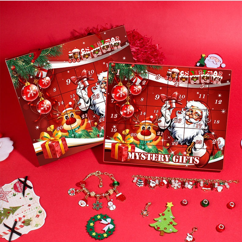 Weihnachts-Adventskalender mit Armband-Bastelset