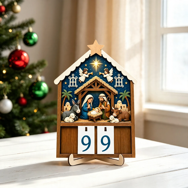 Holz-Countdown-Kalender für die Weihnachtszeit