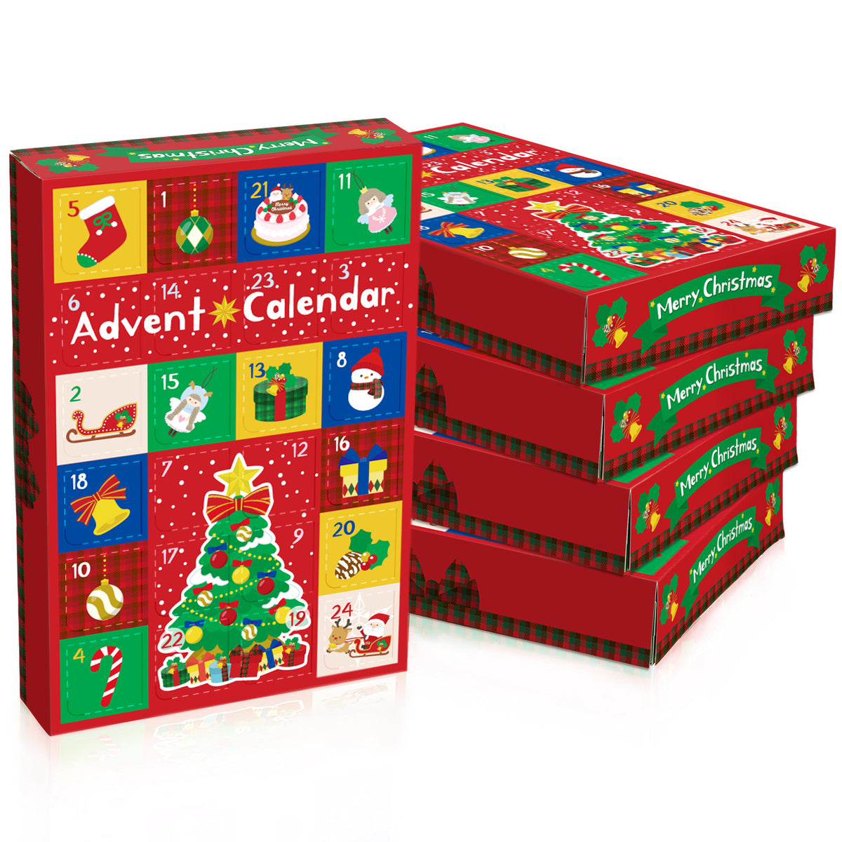 Leere 24-Fächer-Weihnachtsbox für Adventskalender