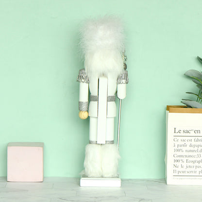 Nussknacker-Figur, 35 cm, Weißer König