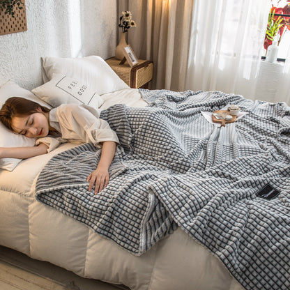 Milchfleece-Decke, einfarbig, weich, vielseitig