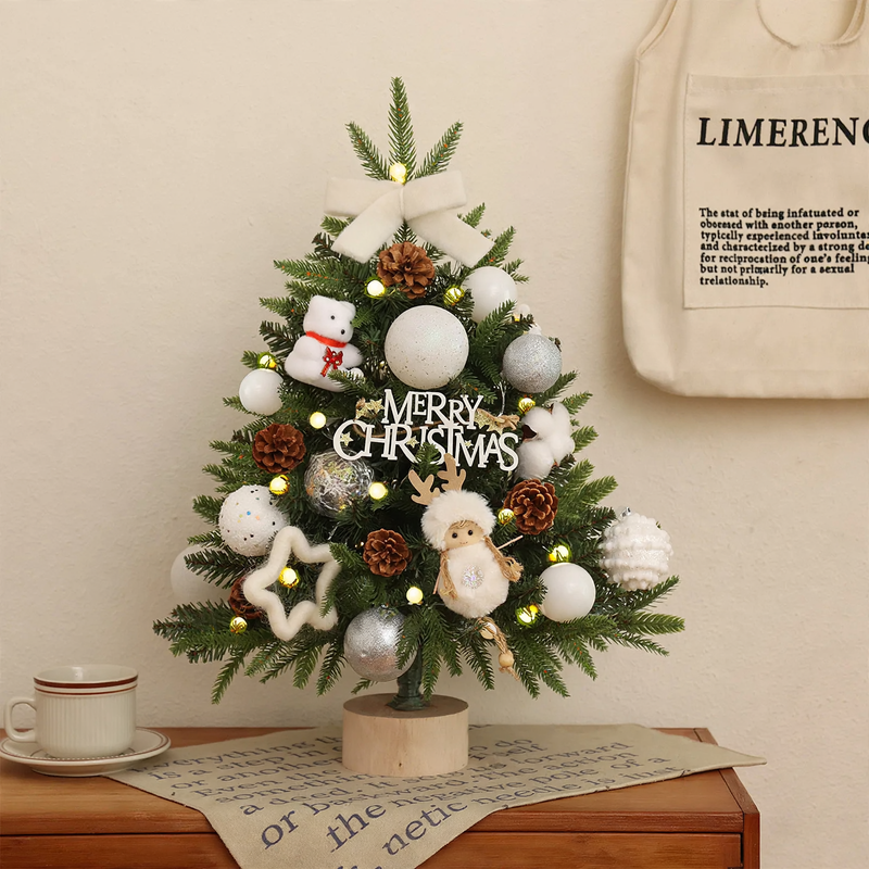 Mini-Weihnachtsbaum-Set mit Schnee-Effekt