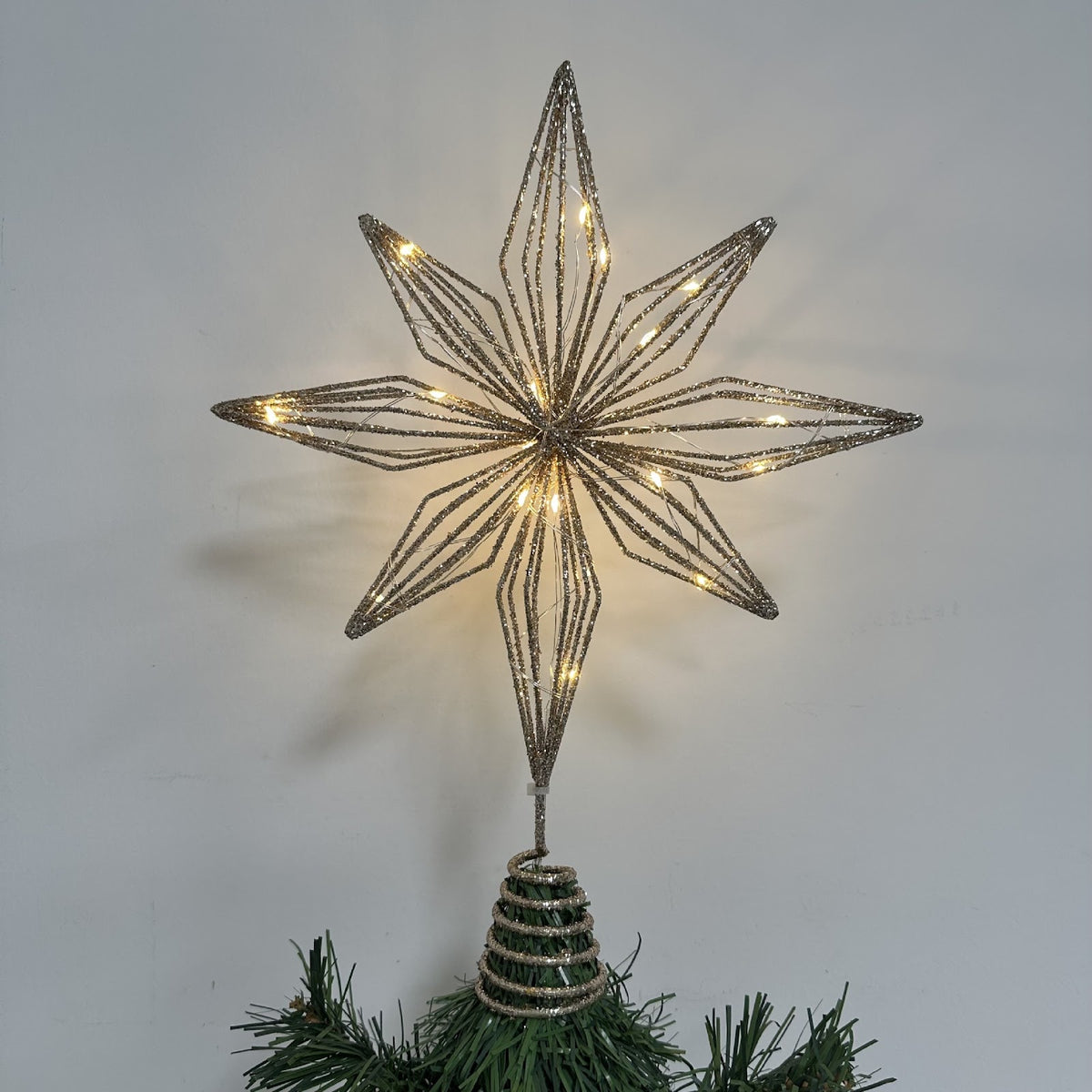 LED-Weihnachtsbaumspitze, Stern aus Eisen