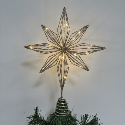 LED-Weihnachtsbaumspitze, Stern aus Eisen