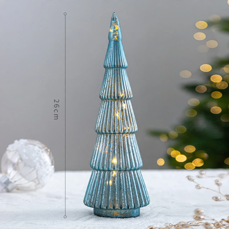 Weihnachtsbaum-Dekoration aus Glas, beleuchtet