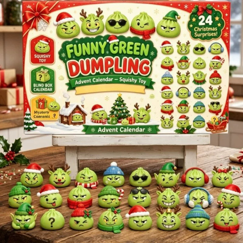 Weihnachts-Adventskalender mit 24 Überraschungs-Quetschspielzeugen