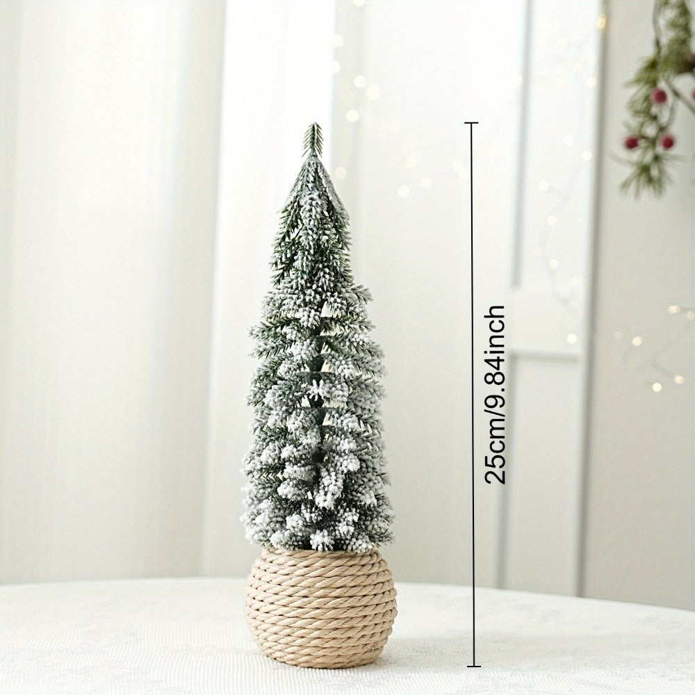 Mini-Weihnachtsbaum mit Beflockung, PE, Tischdekoration
