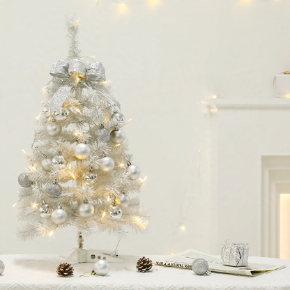 Mini-Weihnachtsbaum, weiß, 45/60 cm, mit Beleuchtung