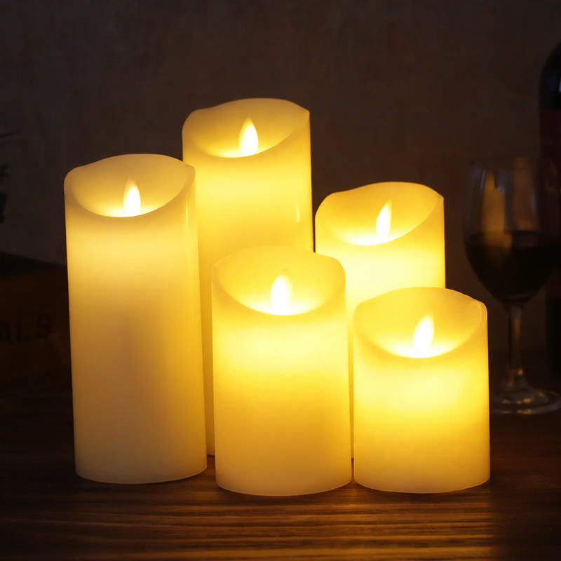 LED-Stumpenkerze aus Stearin, mit Fernbedienung