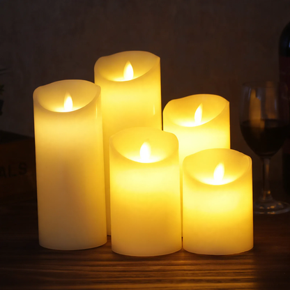 LED-Stumpenkerze aus Stearin, mit Fernbedienung