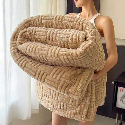 Doppellagige Jacquard-Kuscheldecke mit geometrischem Muster