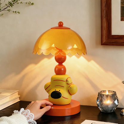Ingwer-Hund Tischlampe, ABS, gelb, Farbwechsel